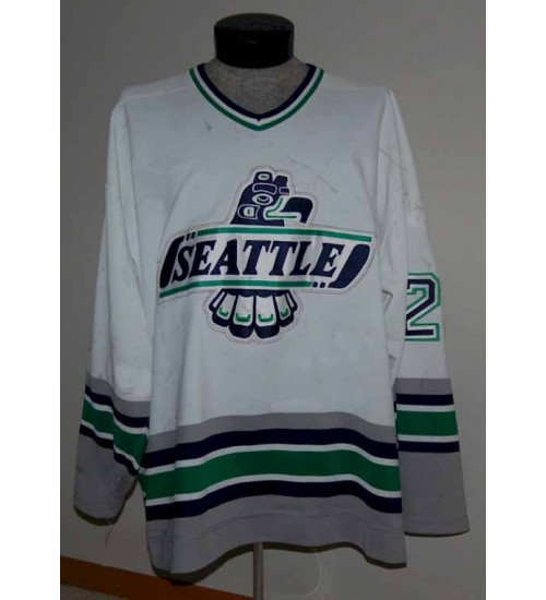 Custom WHL Seattle Thunderbirds 1994 96 Chris Schmidt Home Hockey Jersey White